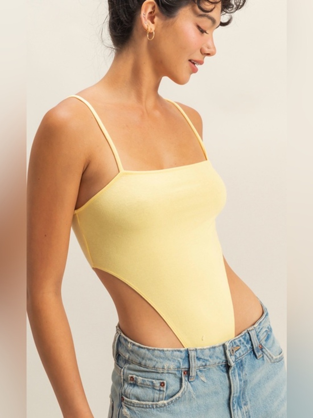 NWT Sunshine Square-Neck Spaghetti Strap Bodysuit - Medium